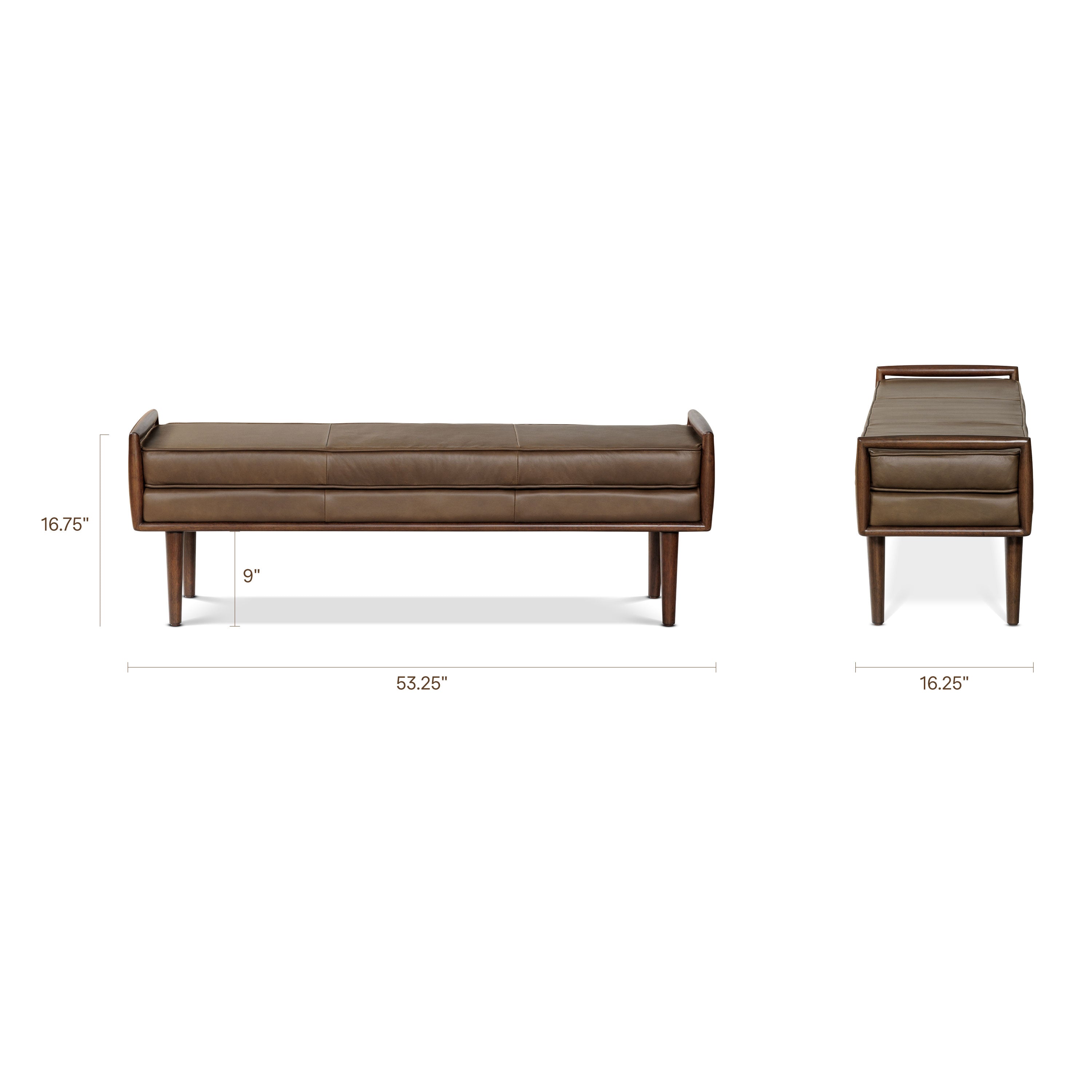 Banc en cuir 53,5 | Marron cacao