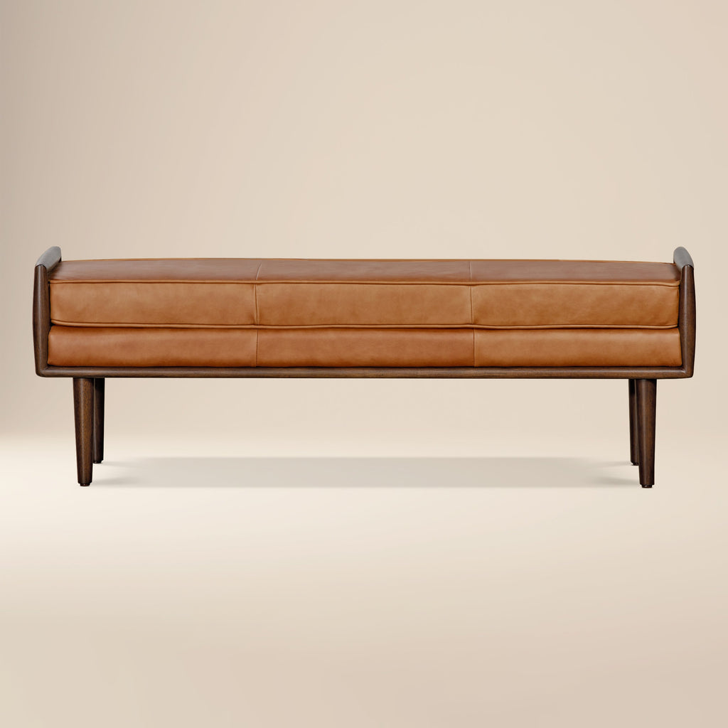 Banc en cuir 53,5 po | Cognac