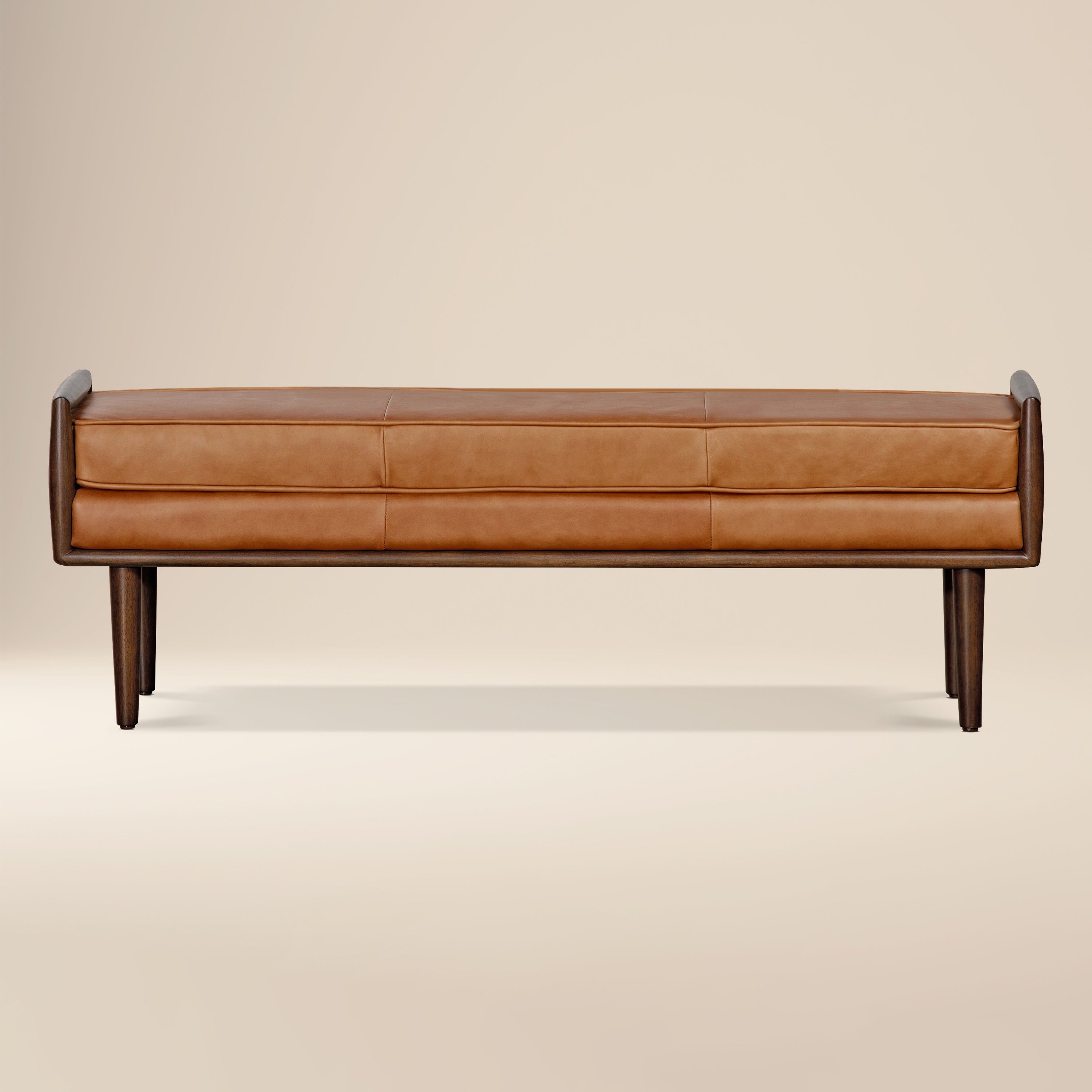 Banc en cuir 53,5 po | Cognac