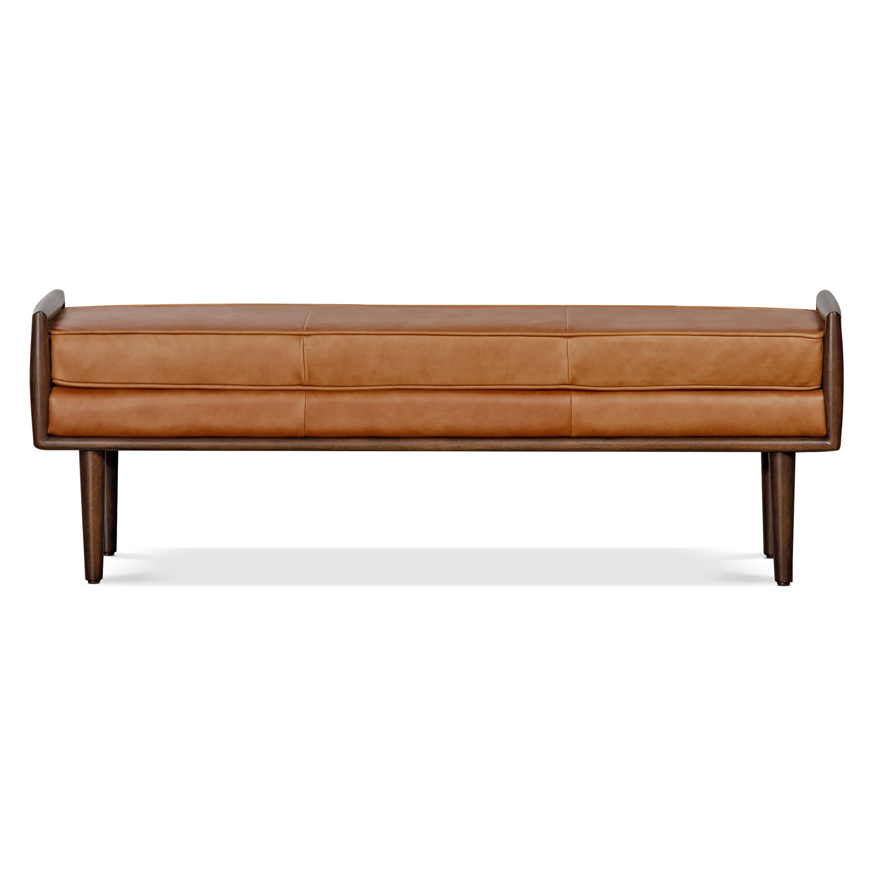 Banc en cuir 53,5 po | Cognac