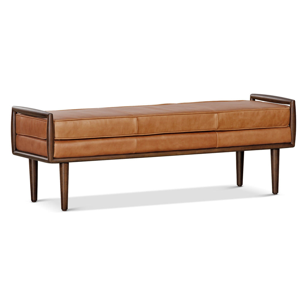 Banc en cuir 53,5 po | Cognac