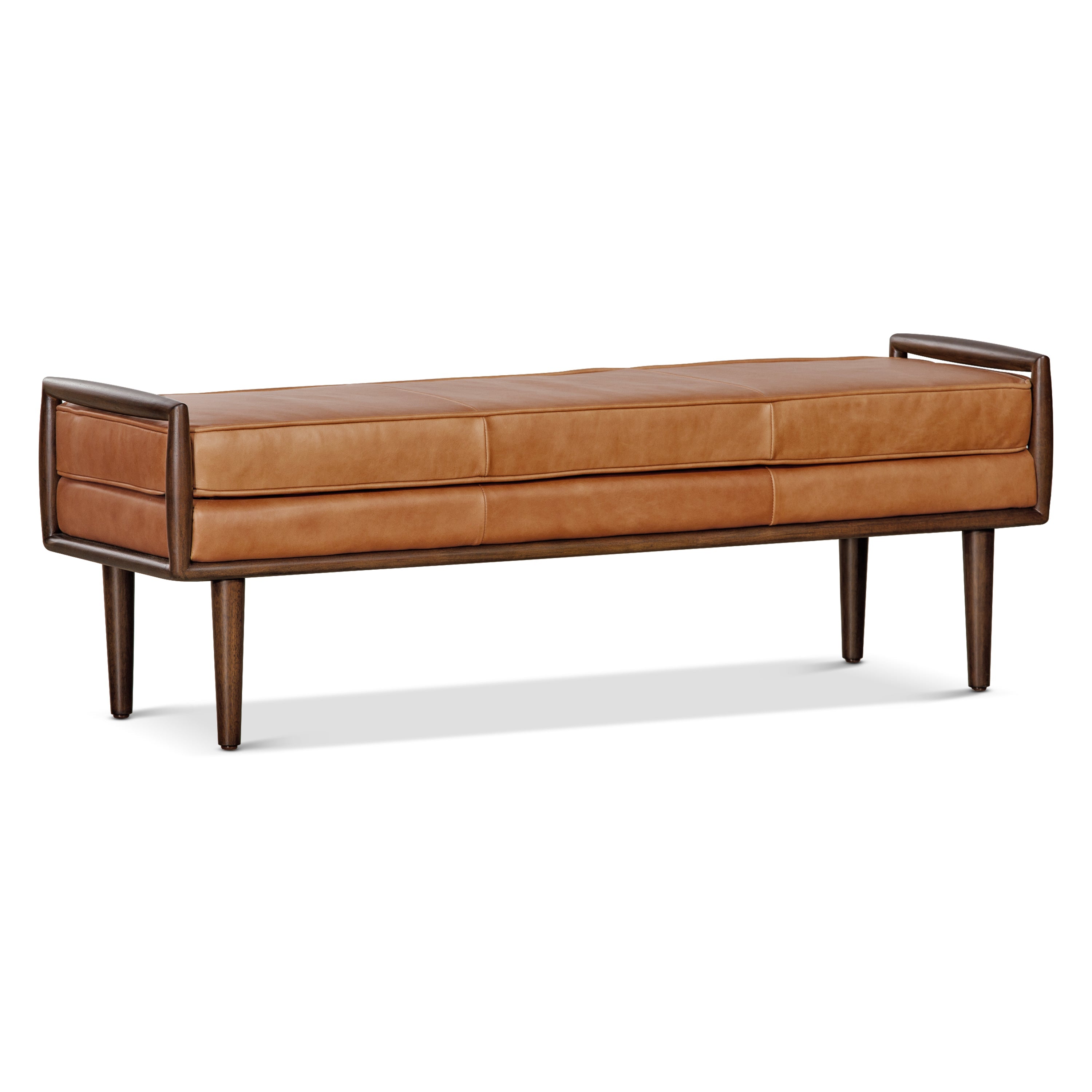 Banc en cuir 53,5 po | Cognac