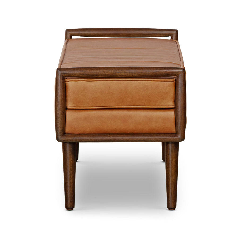 Banc en cuir 53,5 po | Cognac