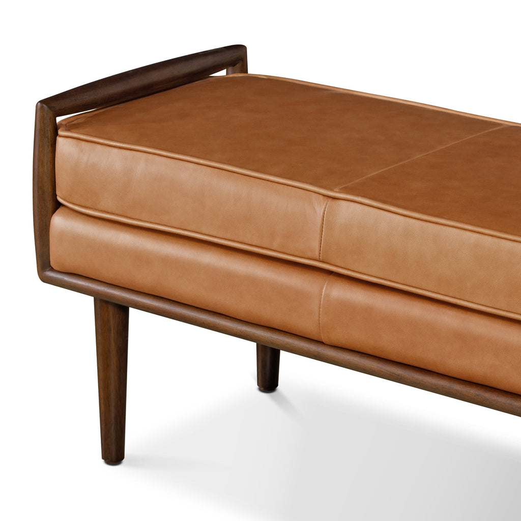 Banc en cuir 53,5 po | Cognac