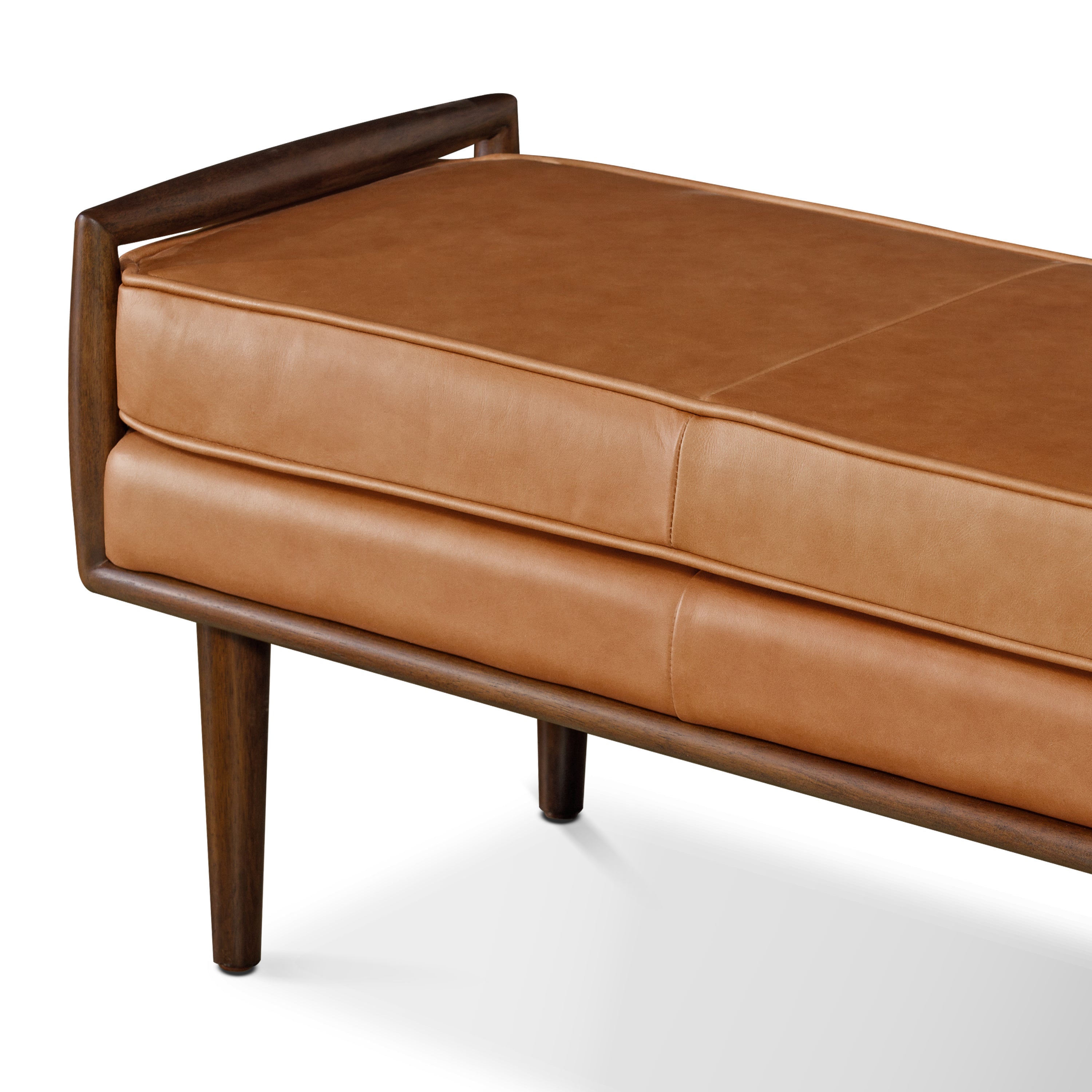 Banc en cuir 53,5 po | Cognac