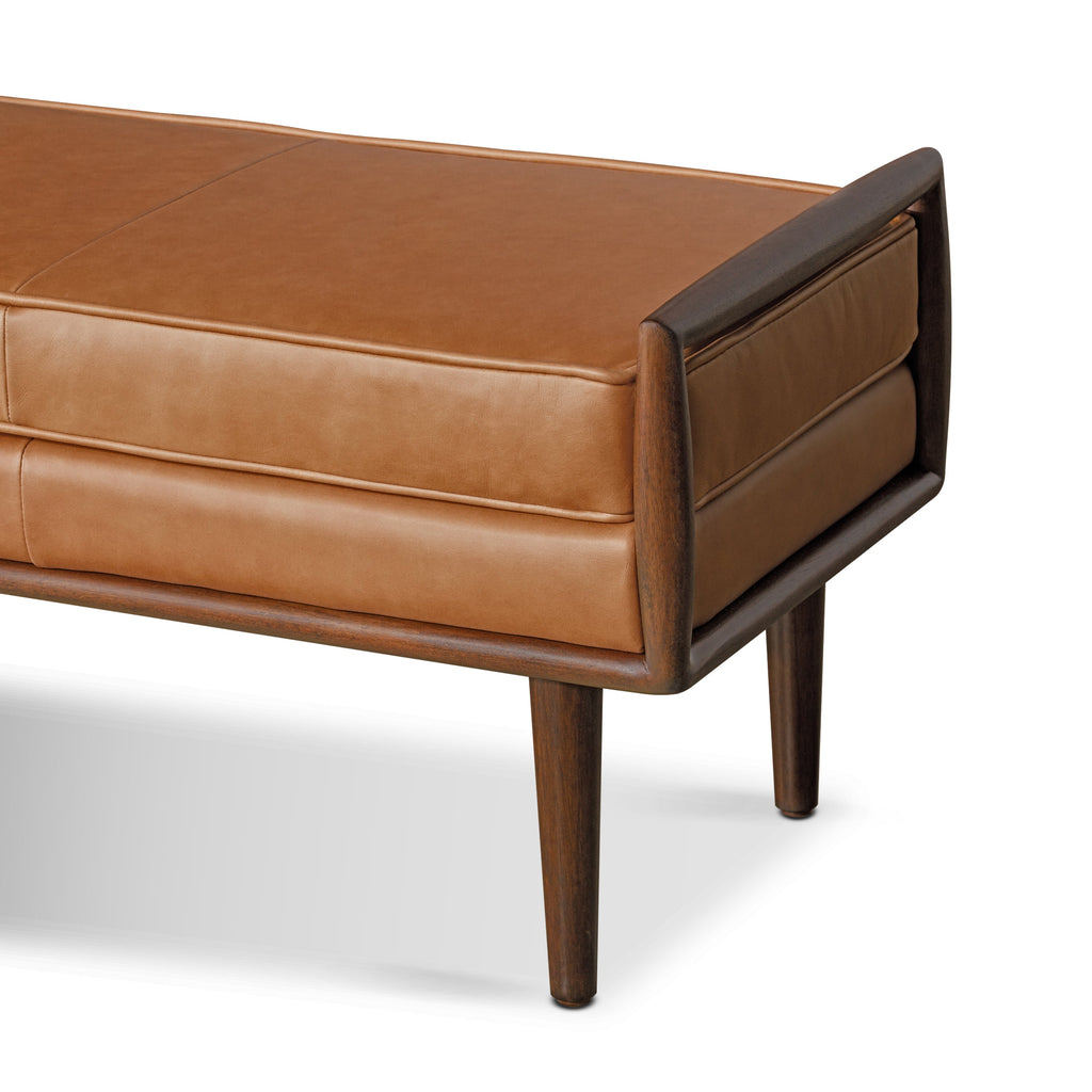 Banc en cuir 53,5 po | Cognac