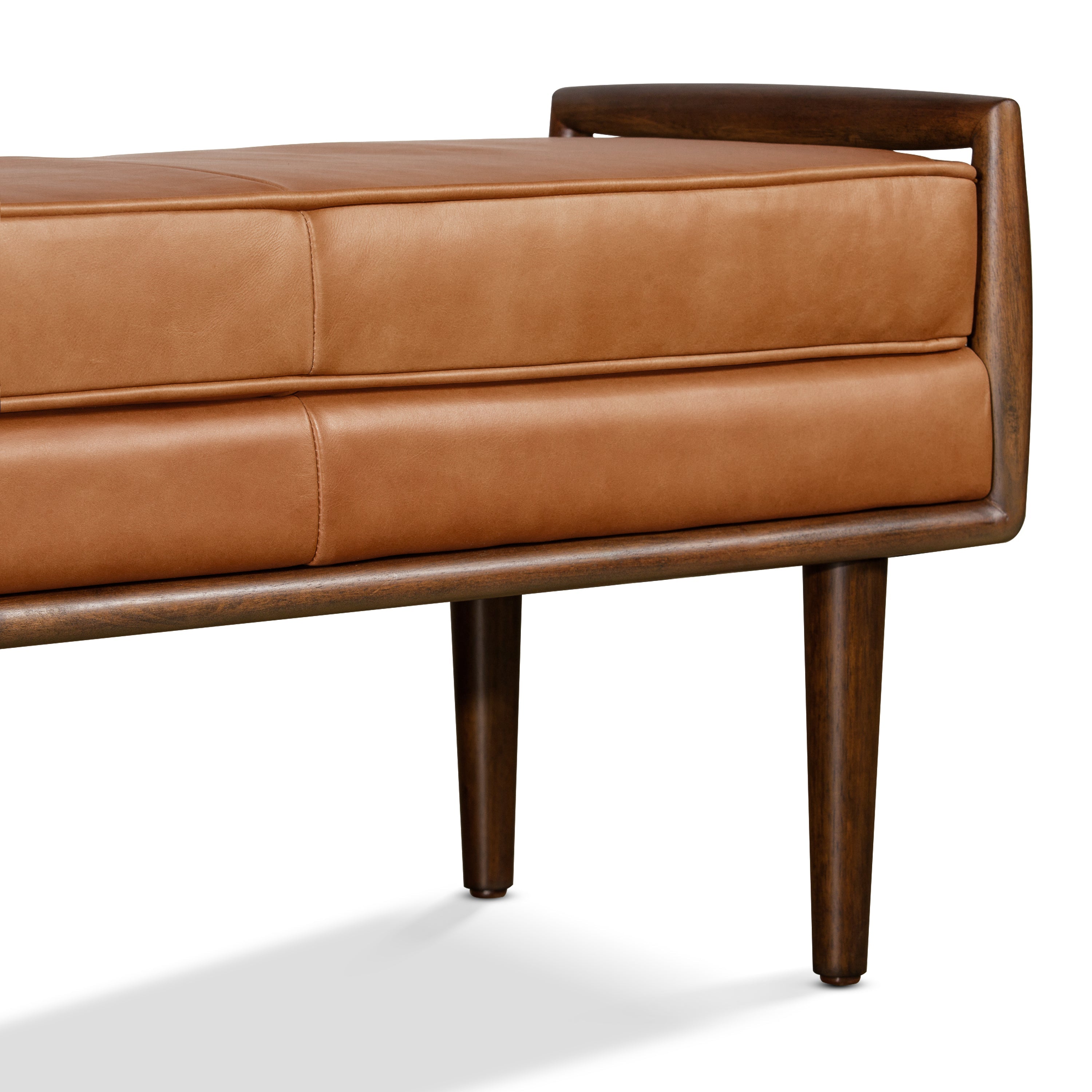 Banc en cuir 53,5 po | Cognac