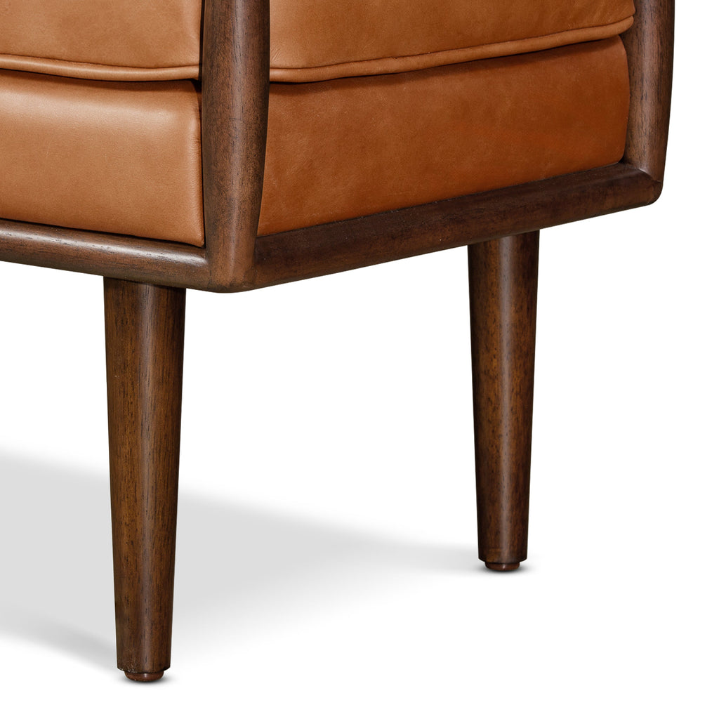 Banc en cuir 53,5 po | Cognac