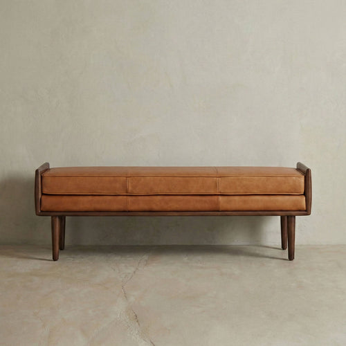 Banc en cuir 53,5 po | Cognac