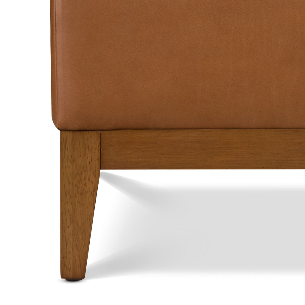 Pouffe de rangement en cuir (35) | Couleur Havane