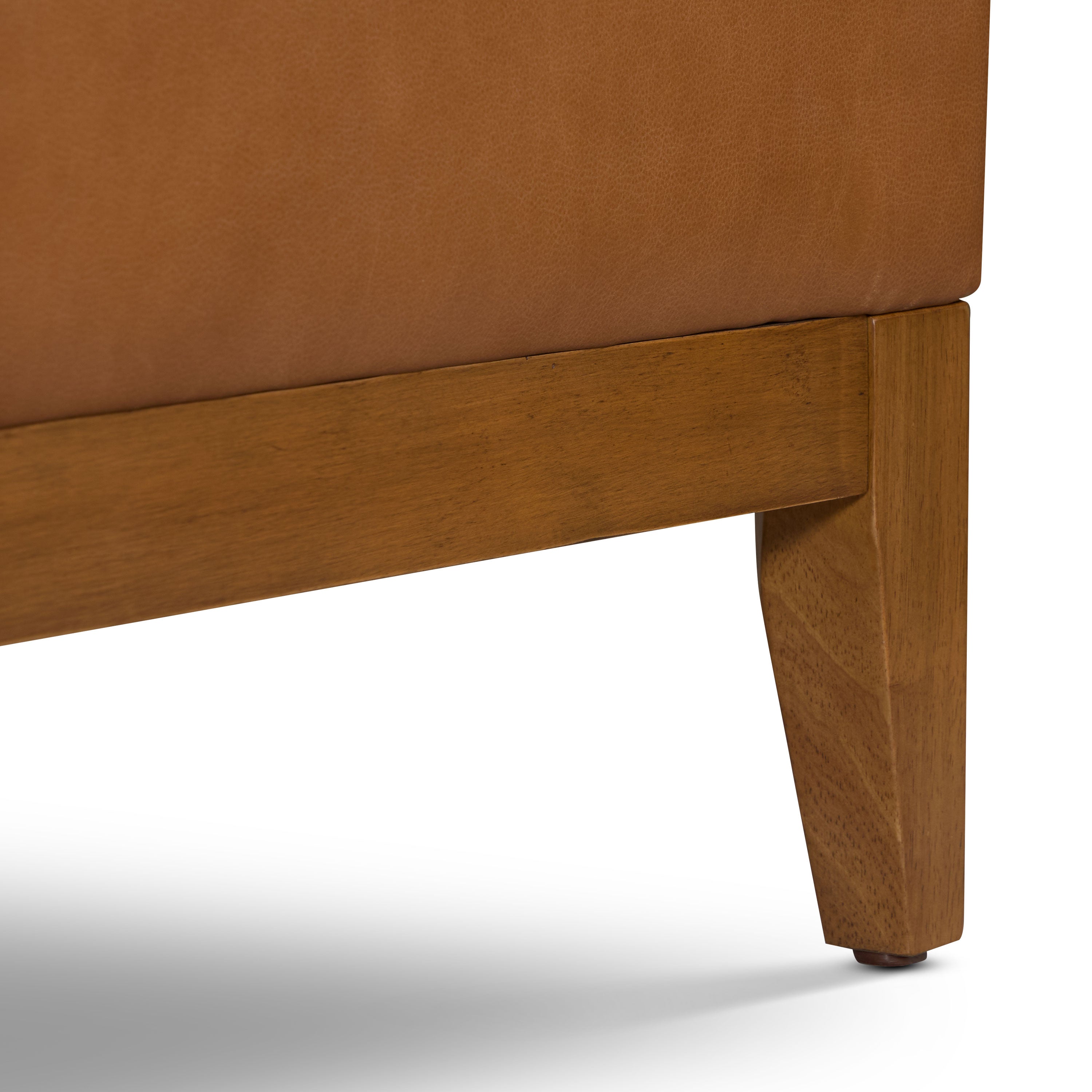 Pouffe de rangement en cuir (35) | Couleur Havane