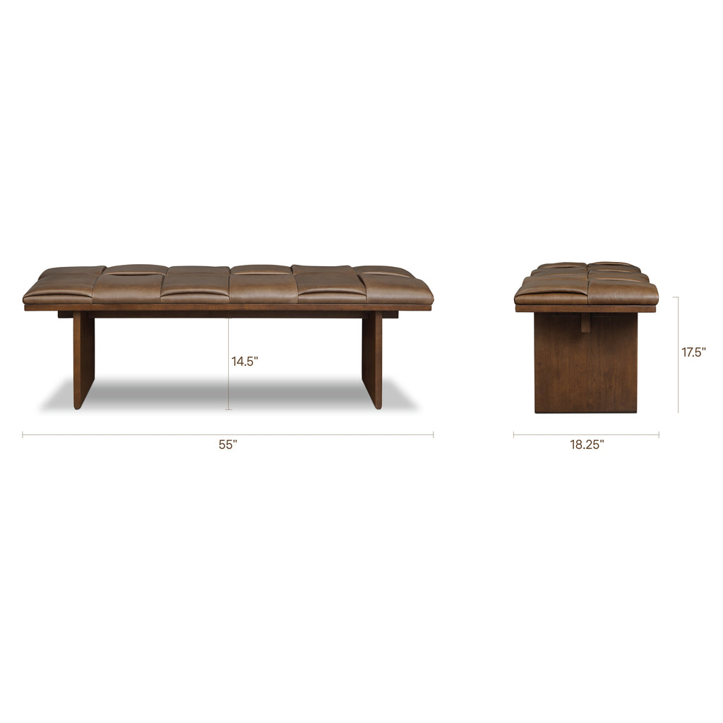 Banc en cuir 55 | Brun Cacao
