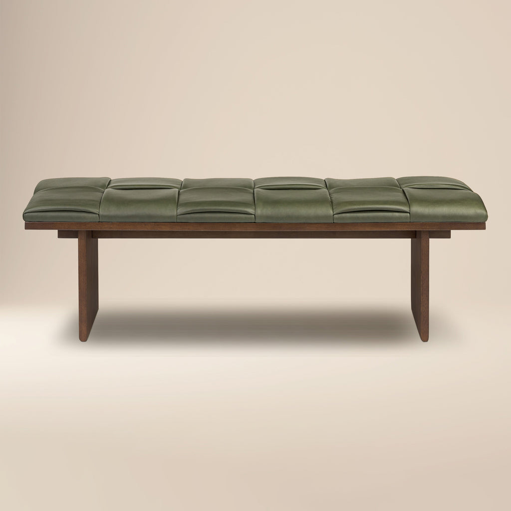 Banc en cuir 55 | Vert olive