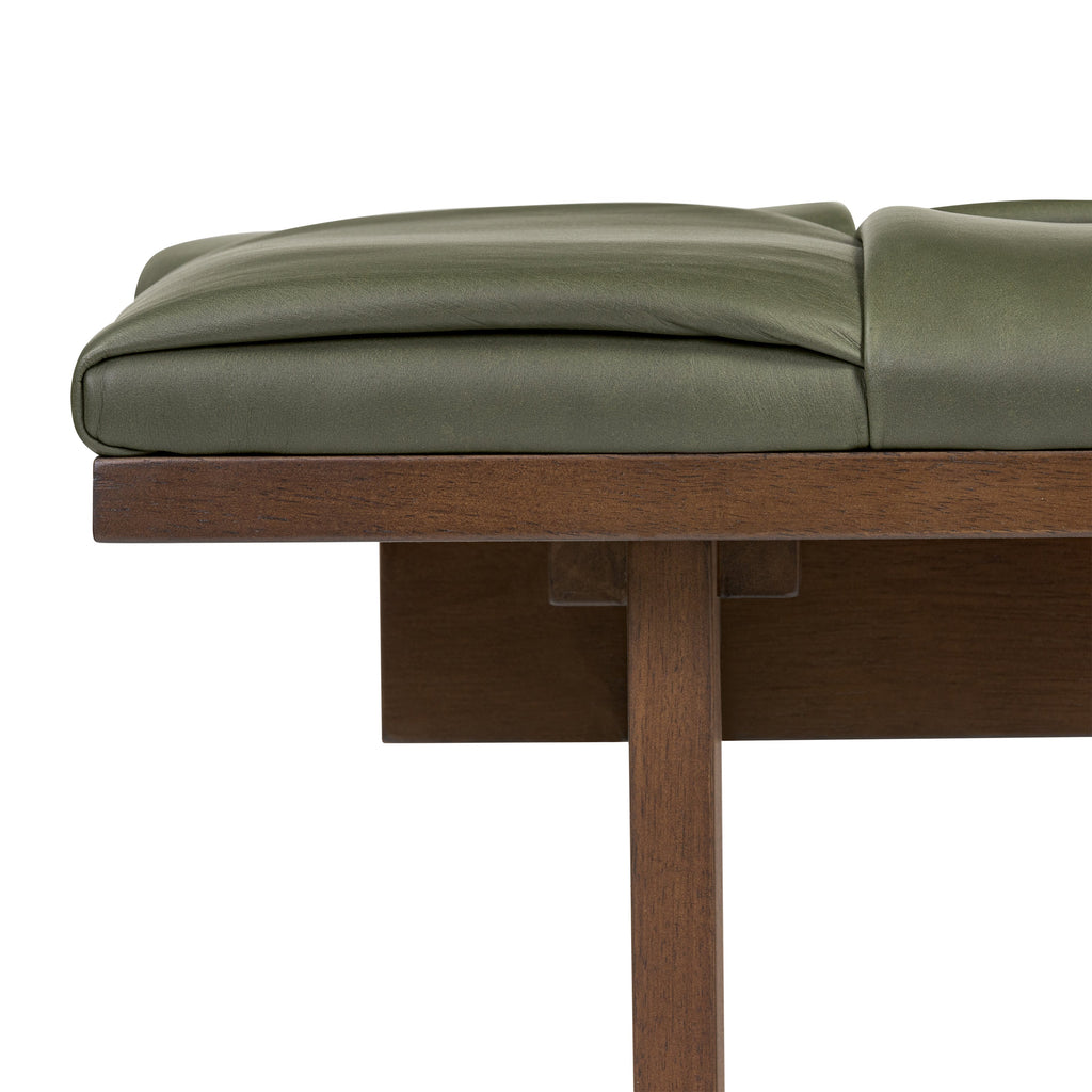 Banc en cuir 55 | Vert olive