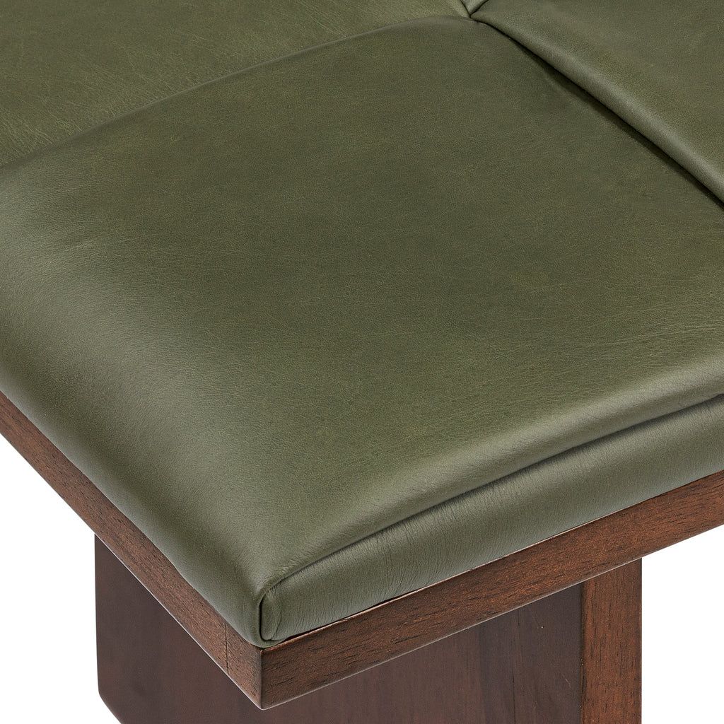 Banc en cuir 55 | Vert olive