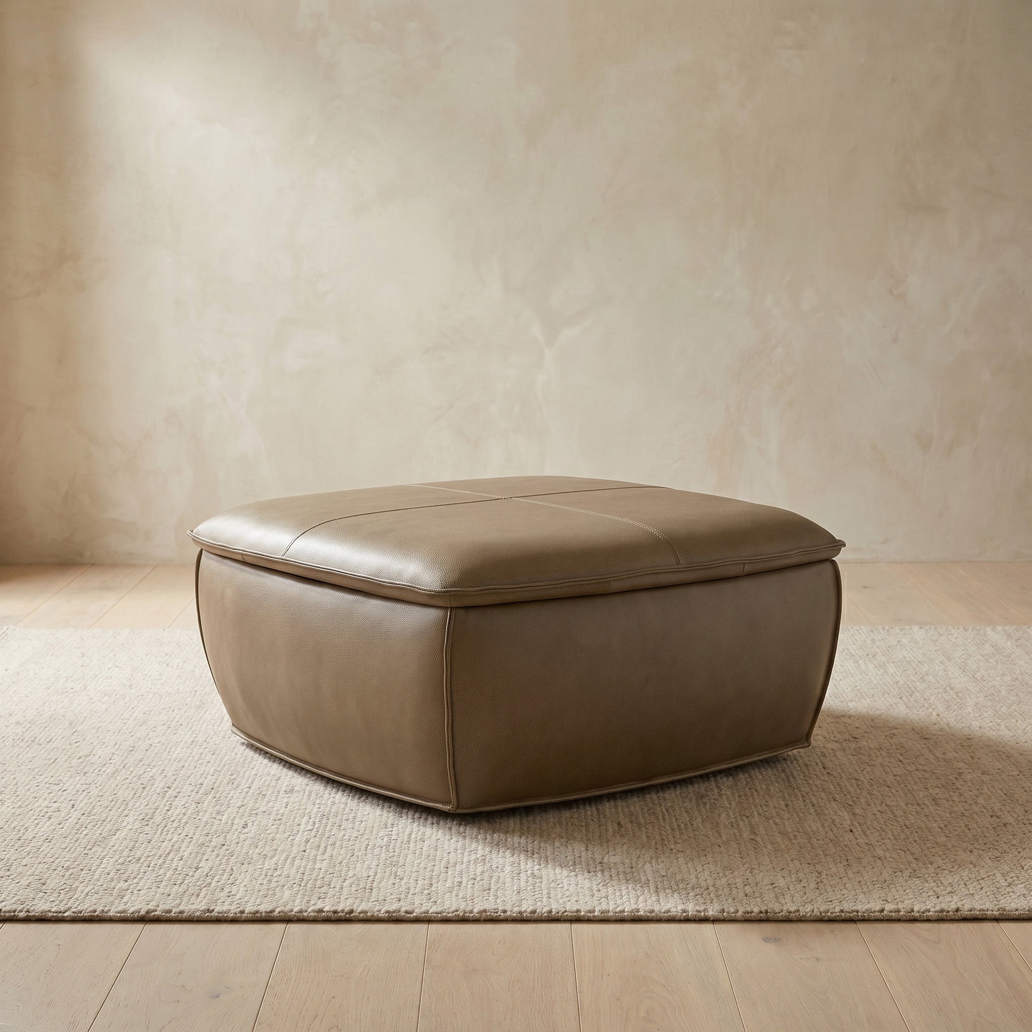 Banc de rangement en cuir | Marron châtaigne