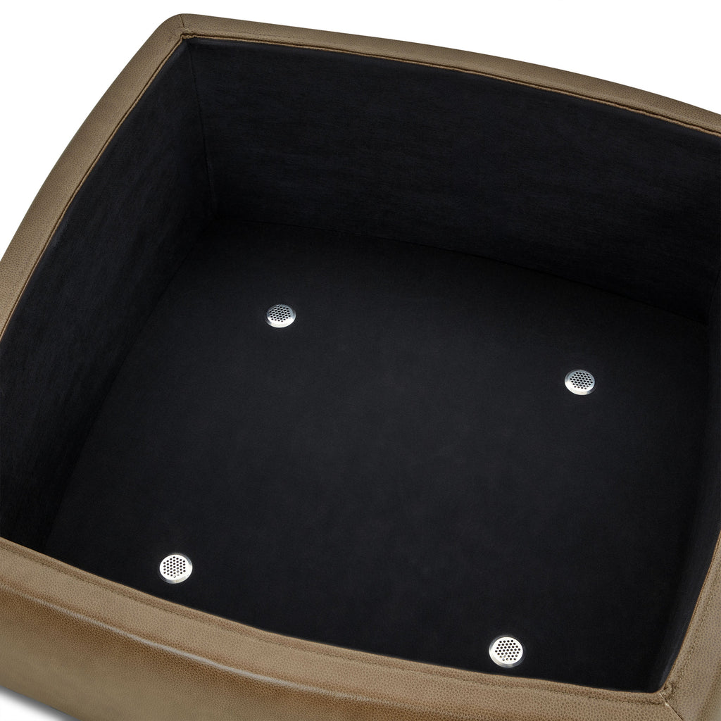 Banc de rangement en cuir | Marron châtaigne