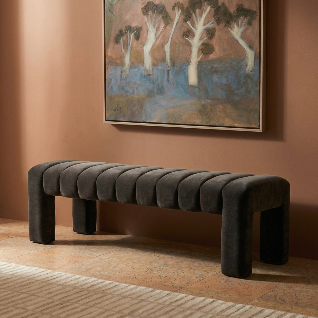 Banc en tissu 63 | Marron Ganache