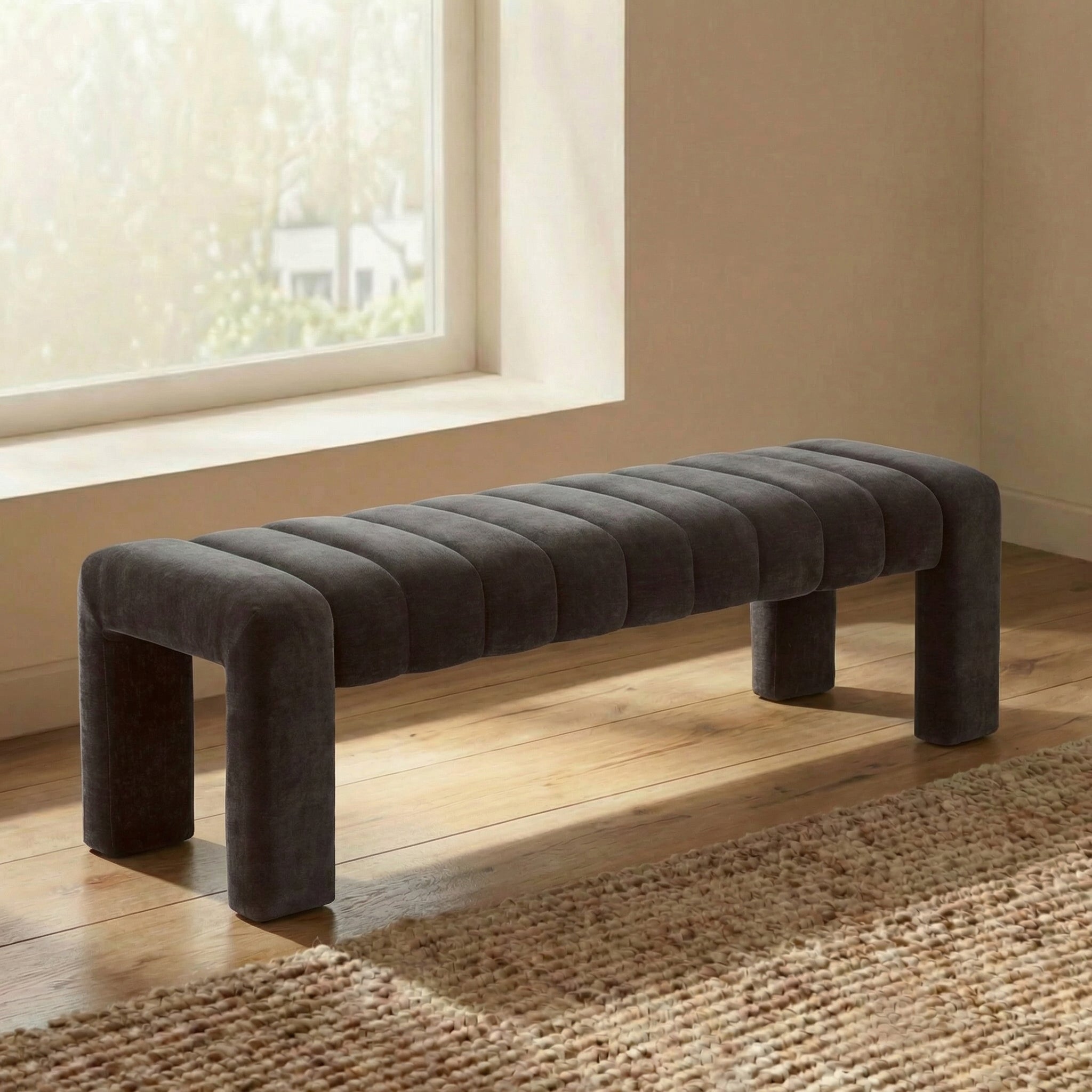 Banc en tissu 63 | Marron Ganache