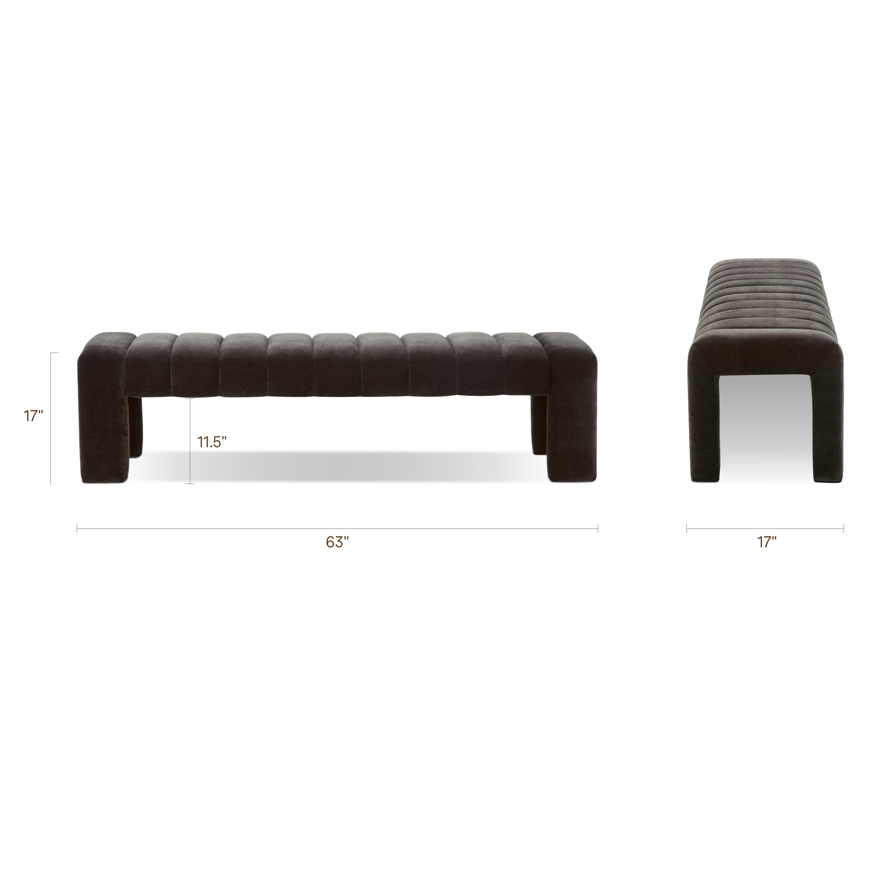 Banc en tissu 63 | Marron Ganache