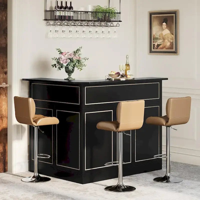 Meuble de bar d'angle avec porte-verres pour pub à domicile