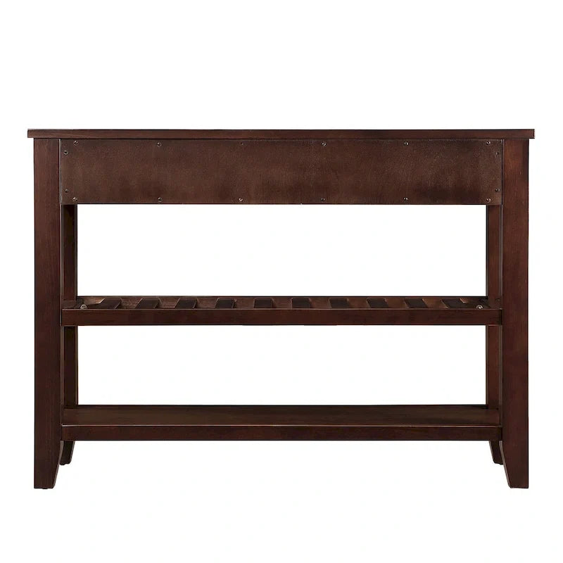 Table console de 42 po avec tiroirs et étagères à niveaux