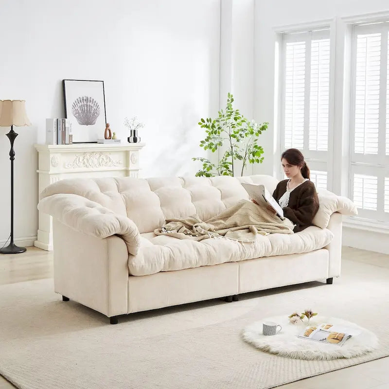 99.2  Canapé profond Chenille Confort, Canapé nuage moelleux tapissé