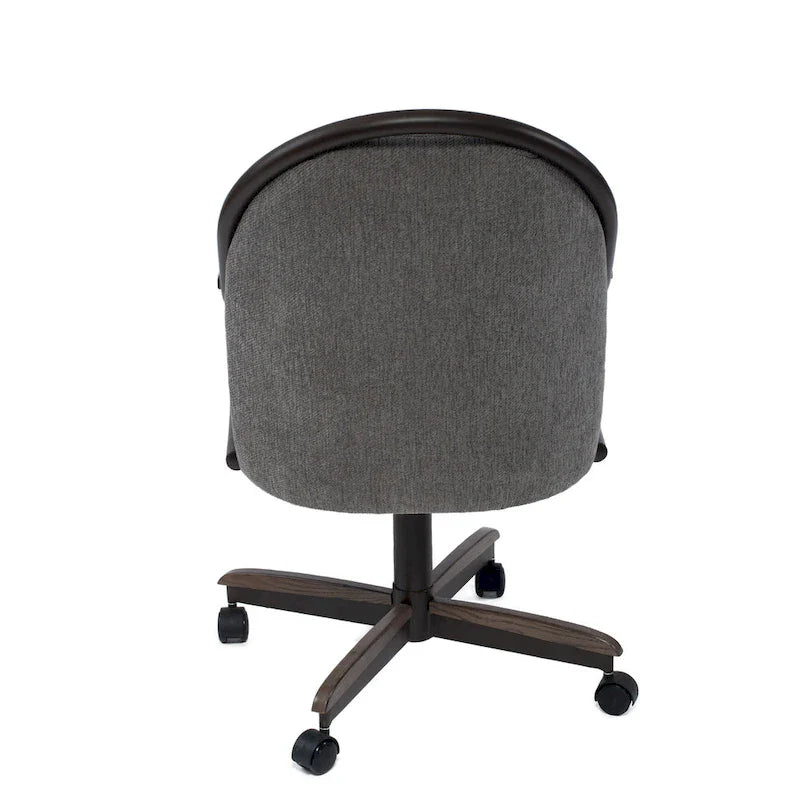 Chaise pivotante et inclinable à roulettes avec coussin pour salle à manger décontractée