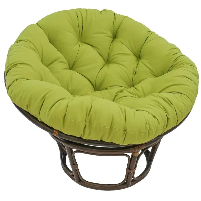 Fauteuil Papasan en rotin de 42 pouces avec coussin en sergé