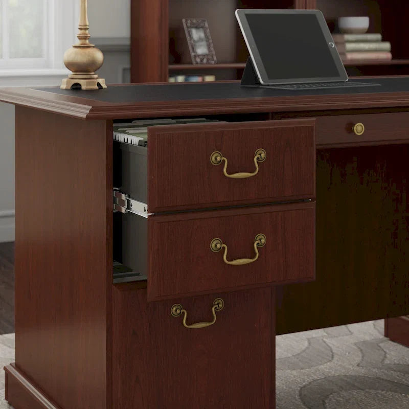 Bureau de direction Bush Furniture Saratoga avec tiroirs et rangements