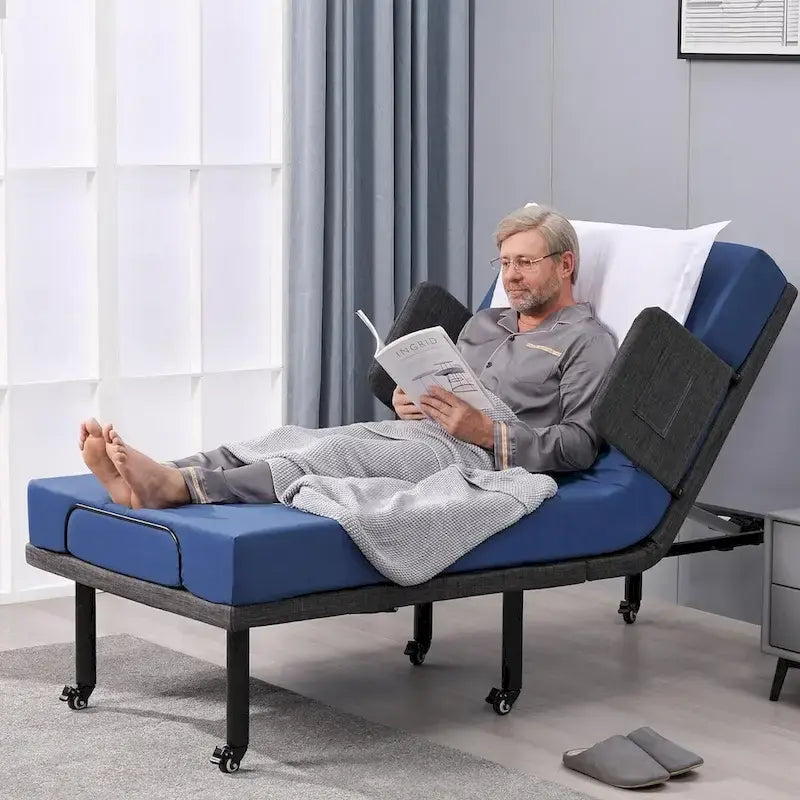Lit articulé avec télécommande sans fil, sommier électrique avec ou sans matelas