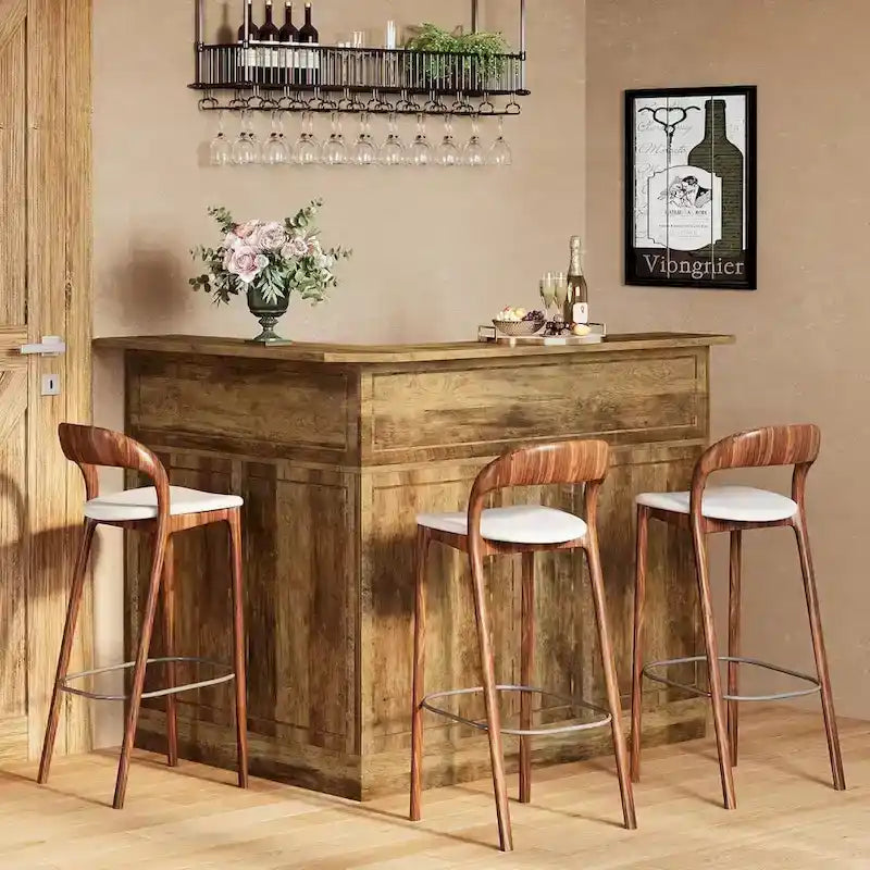 Meuble de bar d'angle avec porte-verres pour pub à domicile