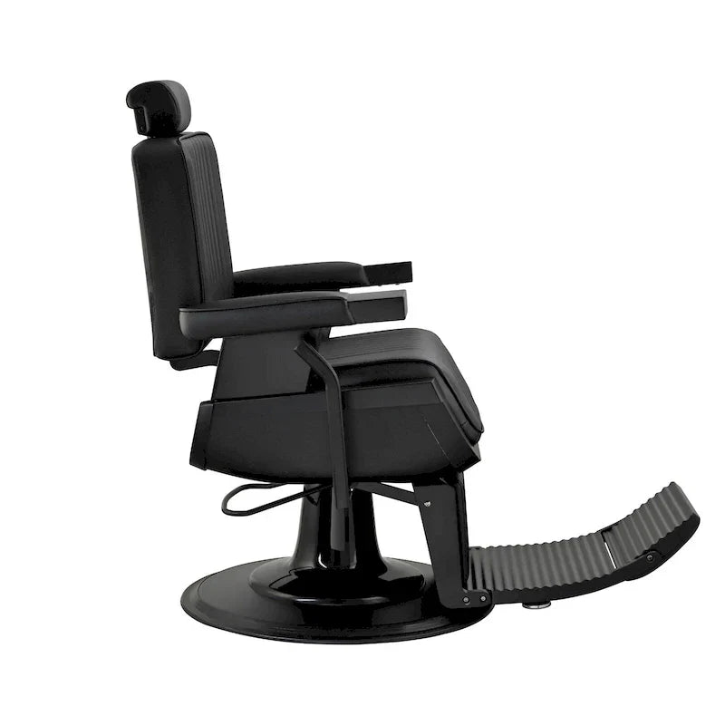 Chaise de barbier robuste inclinable hydraulique JAXSON, cadre noir
