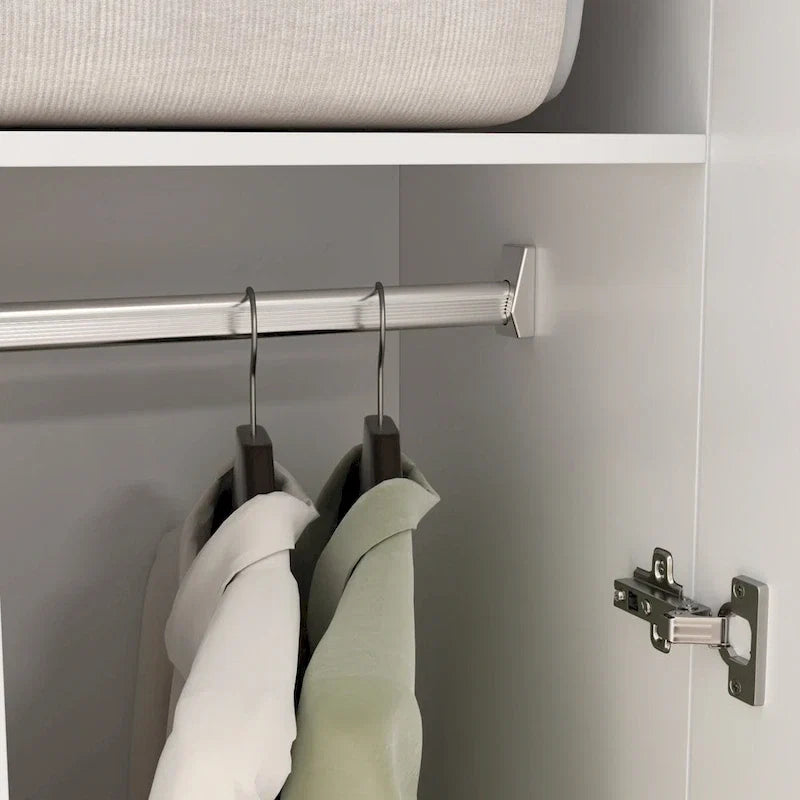 Armoire de chambre autonome à 2 portes avec tringle à vêtements