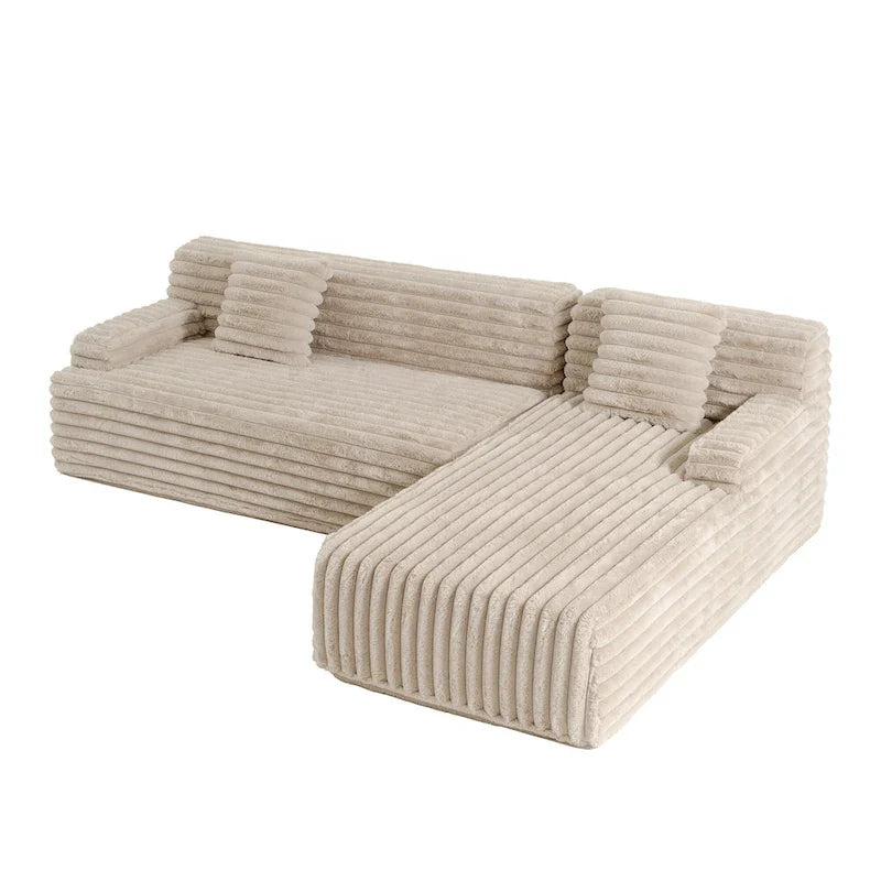 Canapé d'angle modulable Cloud, Canapé moderne rembourré avec 2 coussins, Canapé modulable à composer, Canapé d'angle modulable en L