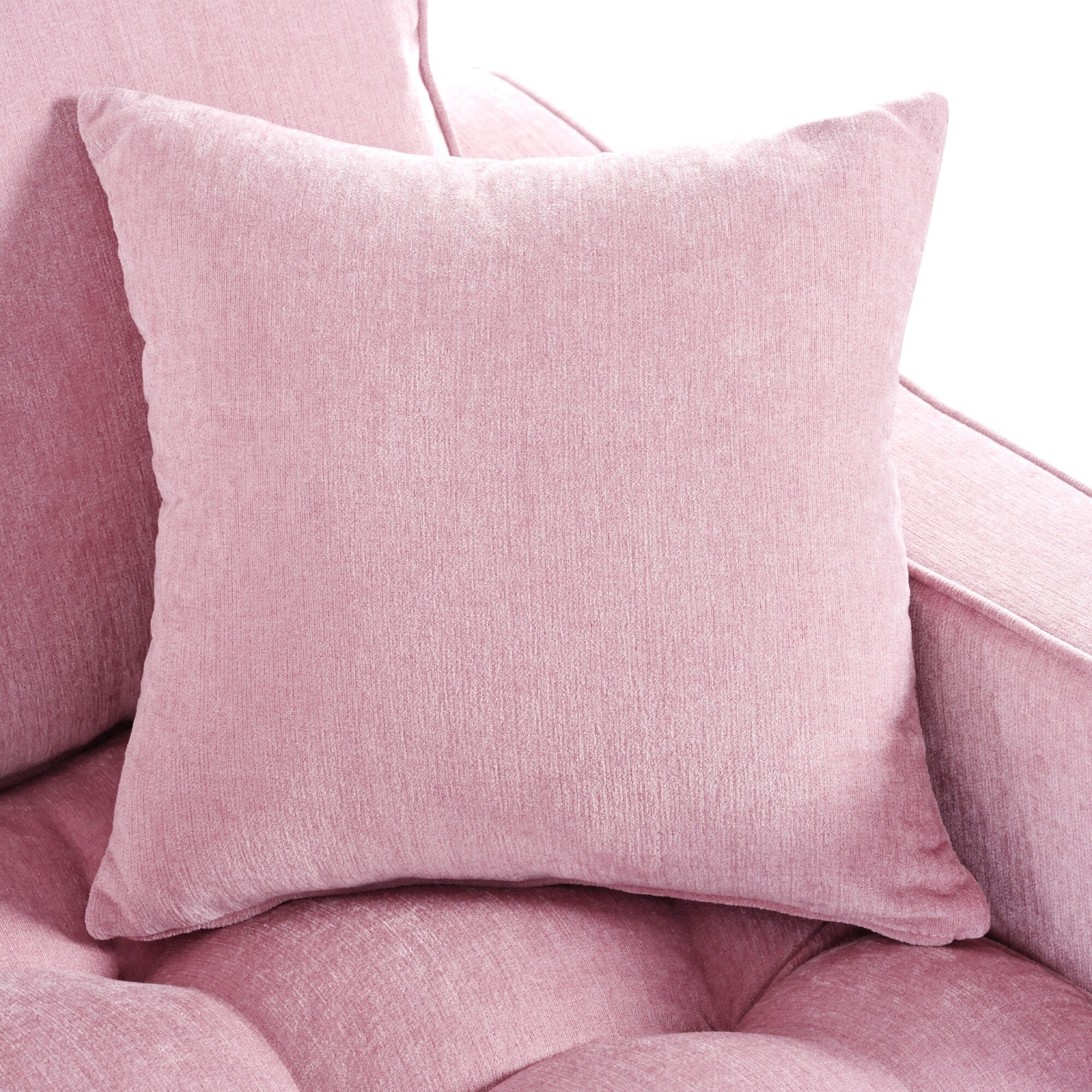 Canapé-lit Chenille avec dossier touffeté et 2 oreillers détachables pour le salon