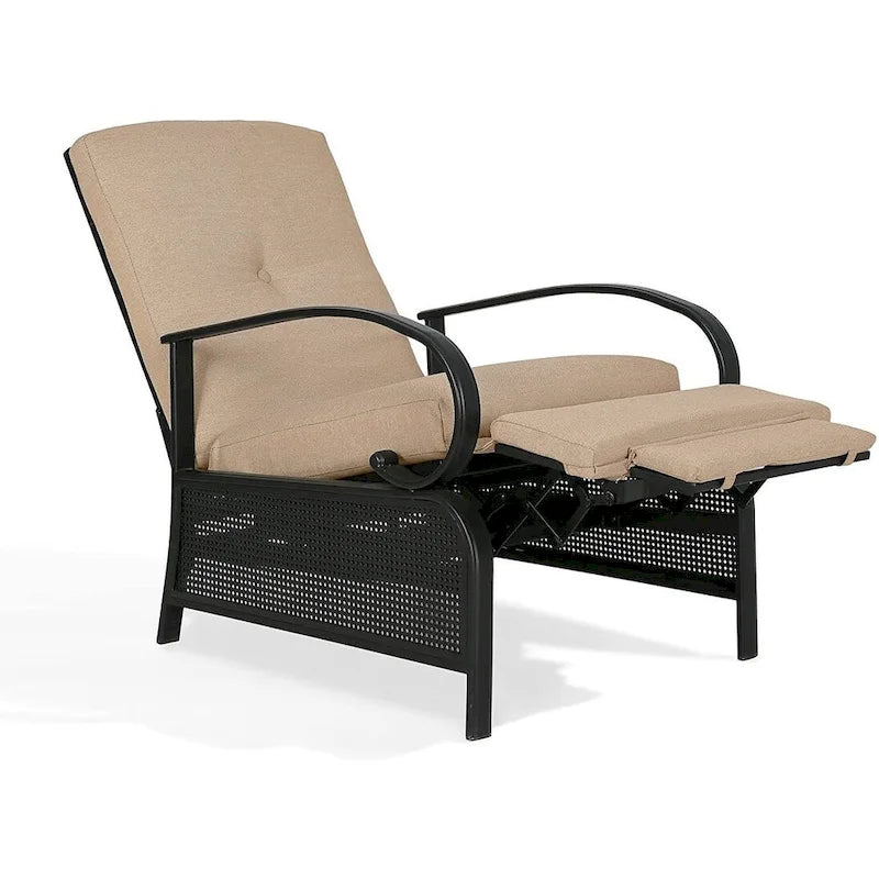 Fauteuil inclinable de salon réglable avec coussin – 38 (P) x 26,5 (L) x 38,5 (H) pouces