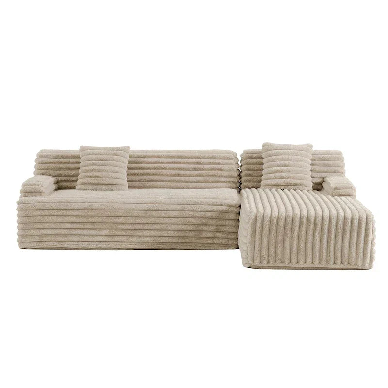 Canapé d'angle modulable Cloud, Canapé moderne rembourré avec 2 coussins, Canapé modulable à composer, Canapé d'angle modulable en L