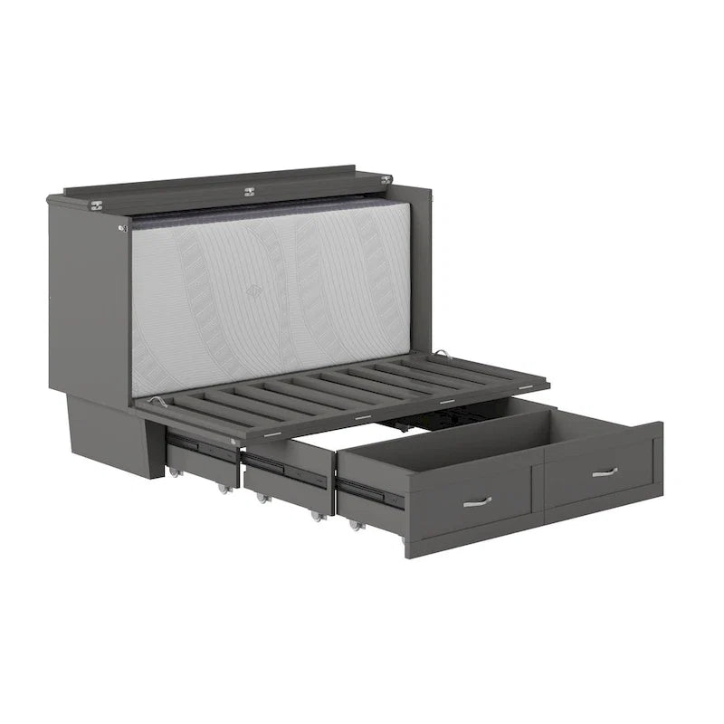 Lit escamotable coffre Chelsea Queen avec matelas